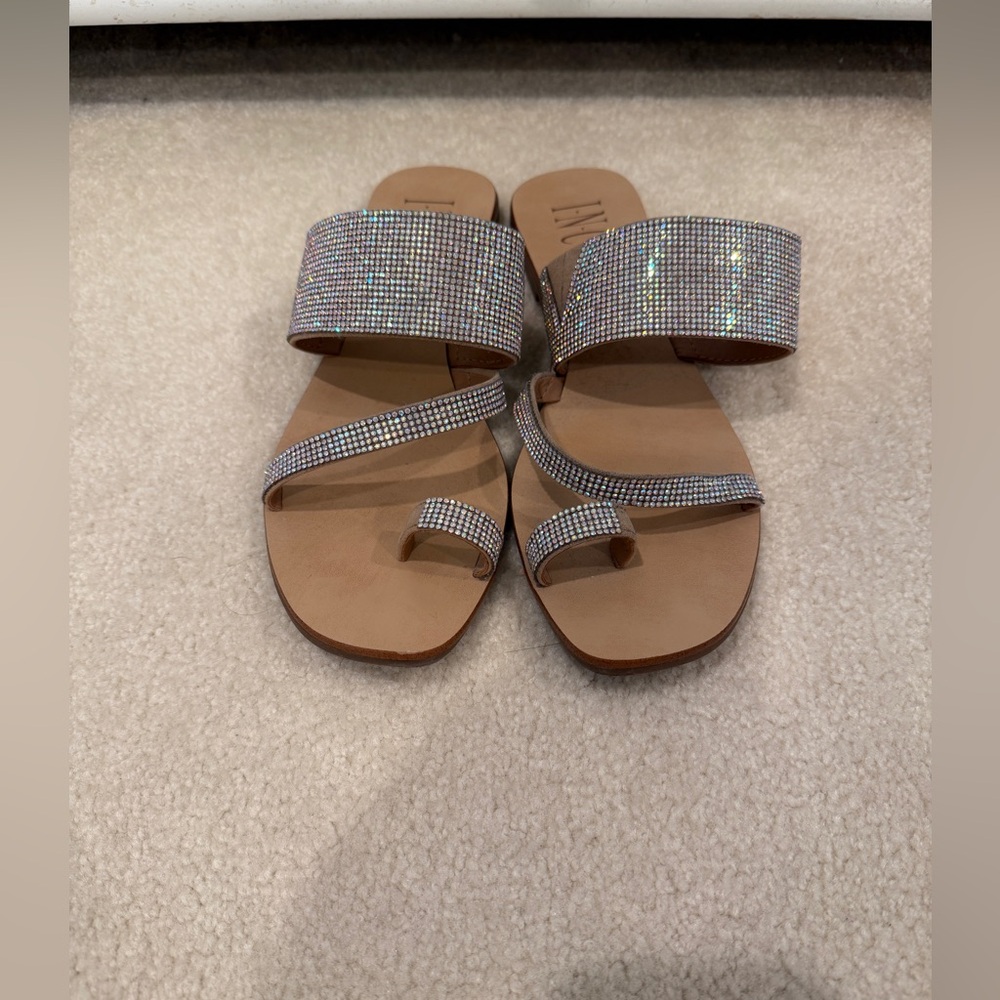 INC International Concepts Silver Rhinestone Sandals